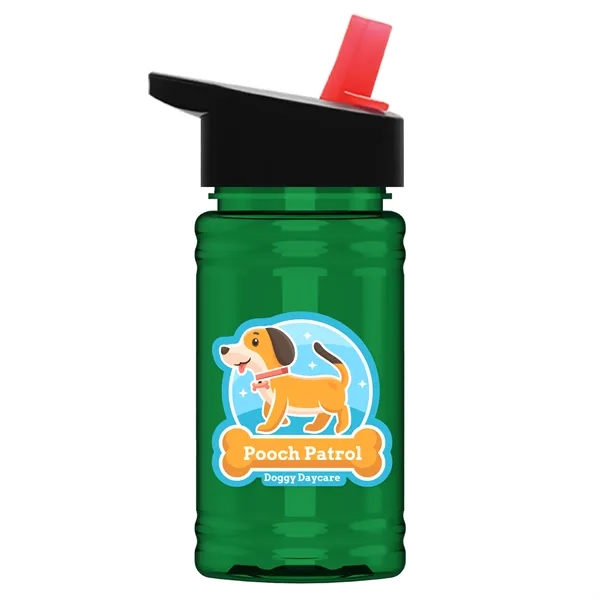Translucent Green color option for Garyline® Mini Rpet Bottle With Flip Straw Lid   16 Oz.