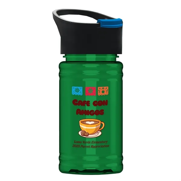 Translucent Green color option for Garyline® Mini Rpet Bottle With Pop Up Lid   16 Oz.
