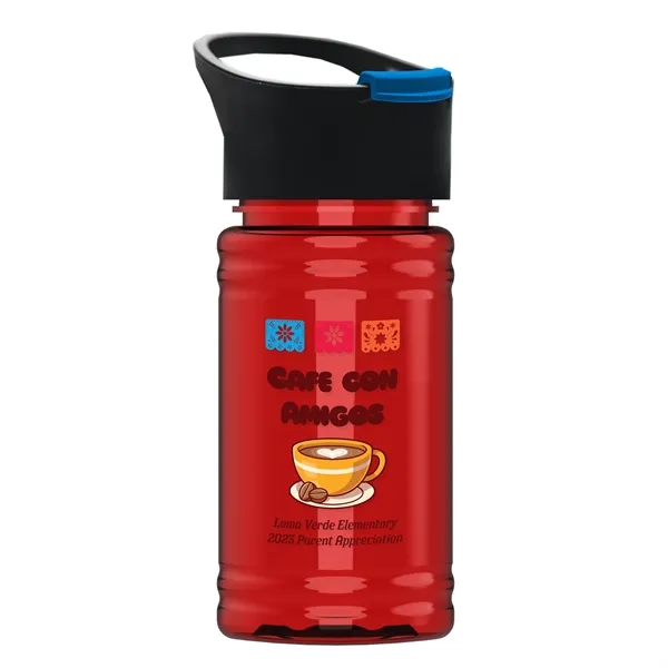 Translucent Red color option for Garyline® Mini Rpet Bottle With Pop Up Lid   16 Oz.