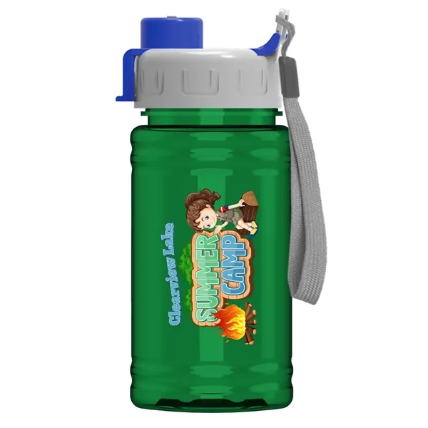Translucent Green color option for Garyline® Mini Rpet Bottle With Quick Snap Lid   16 Oz.
