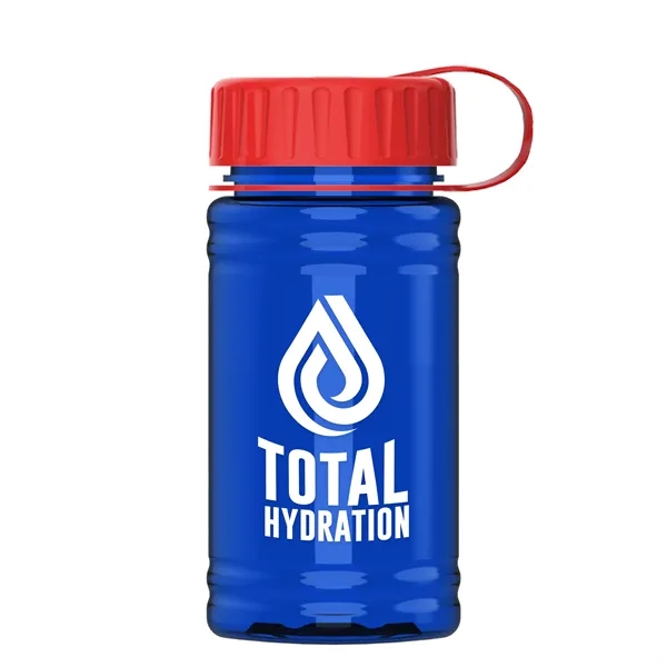 Translucent Blue color option for Garyline® Mini Rpet Bottle With Tethered Lid   16 Oz.