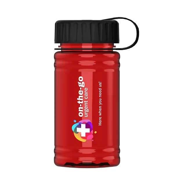 Translucent Red color option for Garyline® Mini Rpet Bottle With Tethered Lid   16 Oz.