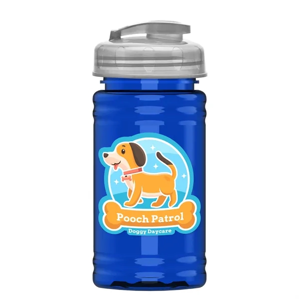 Translucent Blue color option for Garyline® Mini Rpet Bottle With Flip Top Lid   16 Oz.