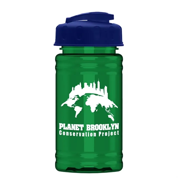 Translucent Green color option for Garyline® Mini Rpet Bottle With Flip Top Lid   16 Oz.
