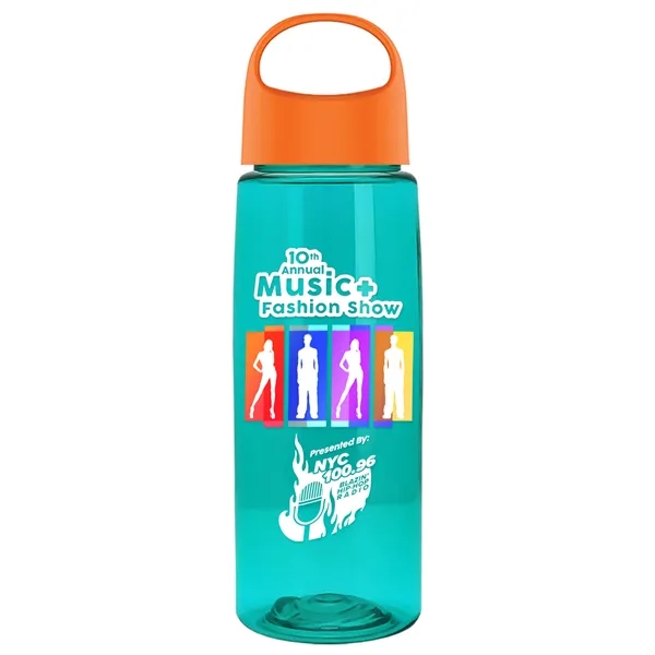 Translucent Teal color option for Garyline® Flair Tritan® Bottle With Oval Crest Lid   26 Oz.