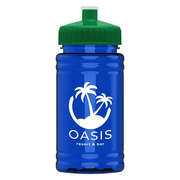 Translucent Blue color option for Garyline® Mini Rpet Bottle With Push Pull Lid   16 Oz.