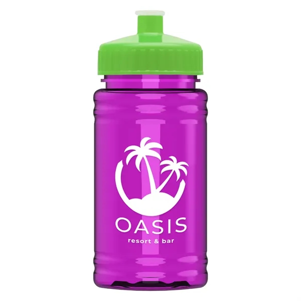 Translucent Hot Pink color option for Garyline® Mini Rpet Bottle With Push Pull Lid   16 Oz.
