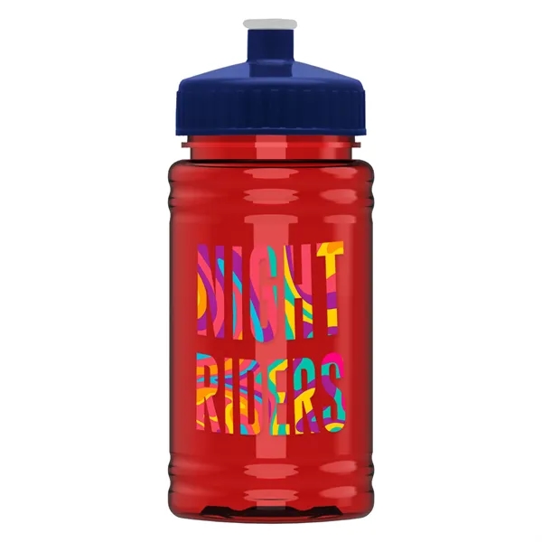 Translucent Red color option for Garyline® Mini Rpet Bottle With Push Pull Lid   16 Oz.