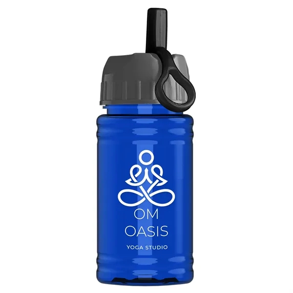 Translucent Blue color option for Garyline® Mini Rpet Bottle With Ring Straw Lid   16 Oz.