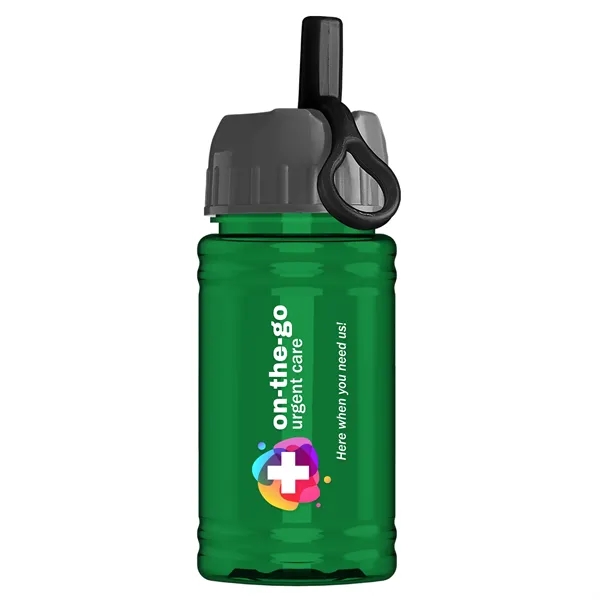 Translucent Green color option for Garyline® Mini Rpet Bottle With Ring Straw Lid   16 Oz.