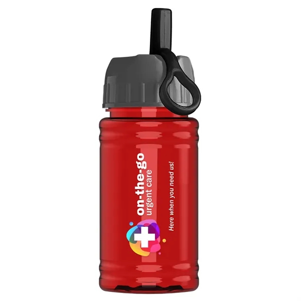 Translucent Red color option for Garyline® Mini Rpet Bottle With Ring Straw Lid   16 Oz.