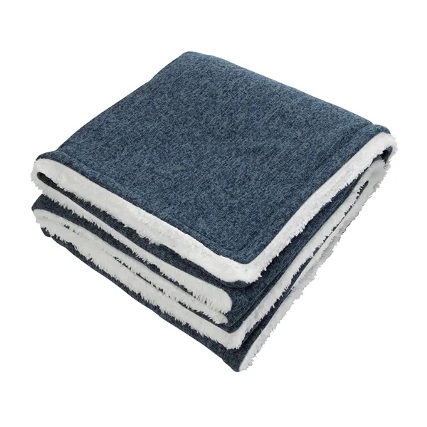 Royal/White color option for Sherpa Backed Heathered Blanket