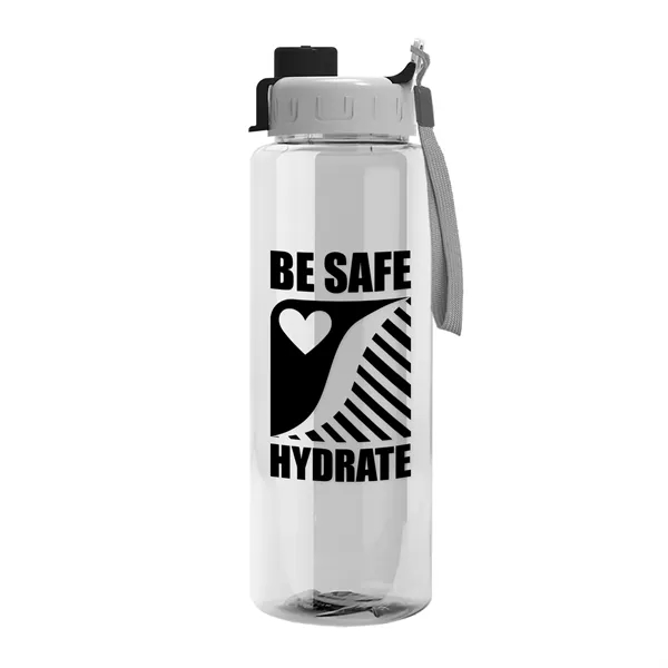 Clear color option for Garyline® Guzzler Bottle With Quick Snap Lid   32 Oz.