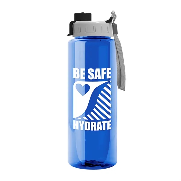 Translucent Blue color option for Garyline® Guzzler Bottle With Quick Snap Lid   32 Oz.