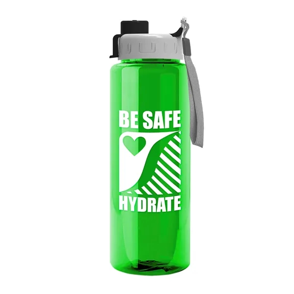 Translucent Green color option for Garyline® Guzzler Bottle With Quick Snap Lid   32 Oz.