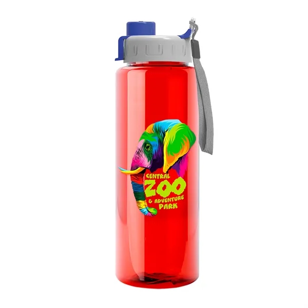 Translucent Red color option for Garyline® Guzzler Bottle With Quick Snap Lid   32 Oz.