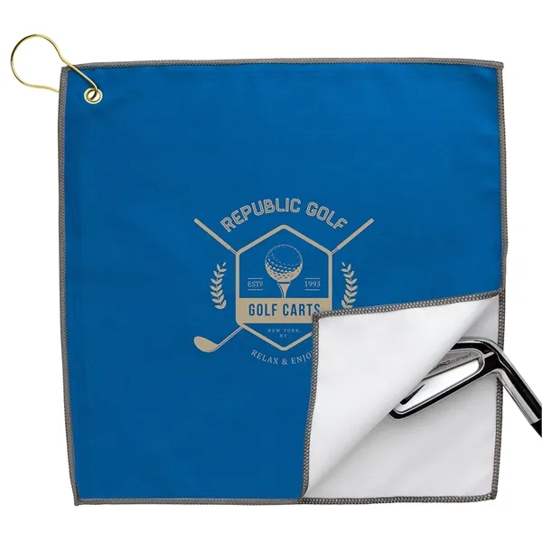 Blue color option for Good Value™ Rpet Double Layer Golf Towel