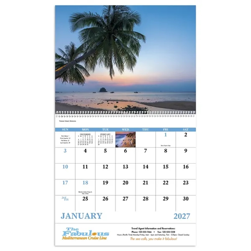 Photo of Good Value™ Beach Paradise   Spiral Calendar