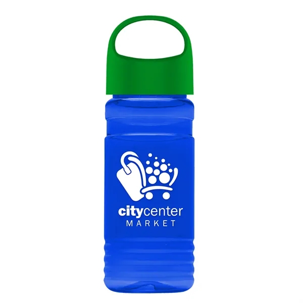 Translucent Blue color option for Garyline® Rpet Bottle With Oval Crest Lid   20 Oz.