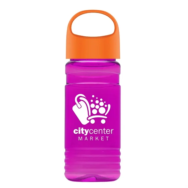 Translucent Hot Pink color option for Garyline® Rpet Bottle With Oval Crest Lid   20 Oz.