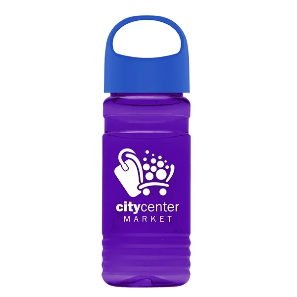 Translucent Violet color option for Garyline® Rpet Bottle With Oval Crest Lid   20 Oz.