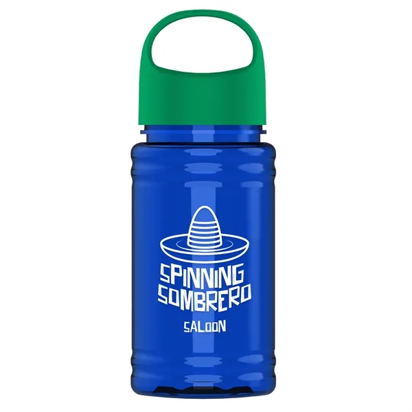 Translucent Blue color option for Garyline® Mini Rpet Bottle With Oval Crest Lid   16 Oz.