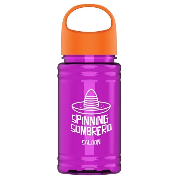 Translucent Hot Pink color option for Garyline® Mini Rpet Bottle With Oval Crest Lid   16 Oz.