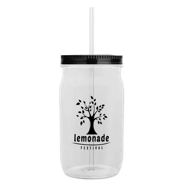 Clear color option for Garyline® Tritan® Mason Jar With Lid And Straw   27 Oz.
