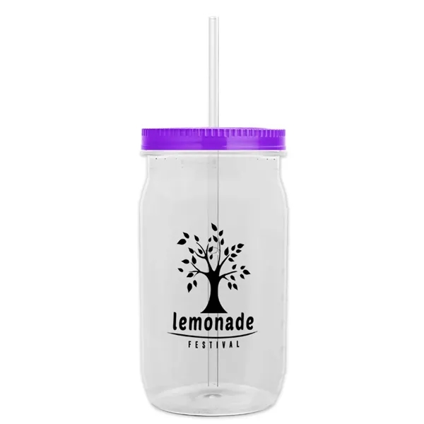 Translucent Violet color option for Garyline® Tritan® Mason Jar With Lid And Straw   27 Oz.