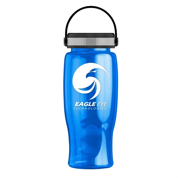 Translucent Blue color option for Garyline® Poly+ Bottle With Grip Lid   27 Oz.