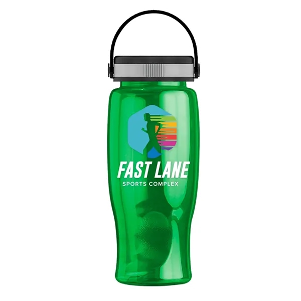 Translucent Green color option for Garyline® Poly+ Bottle With Grip Lid   27 Oz.