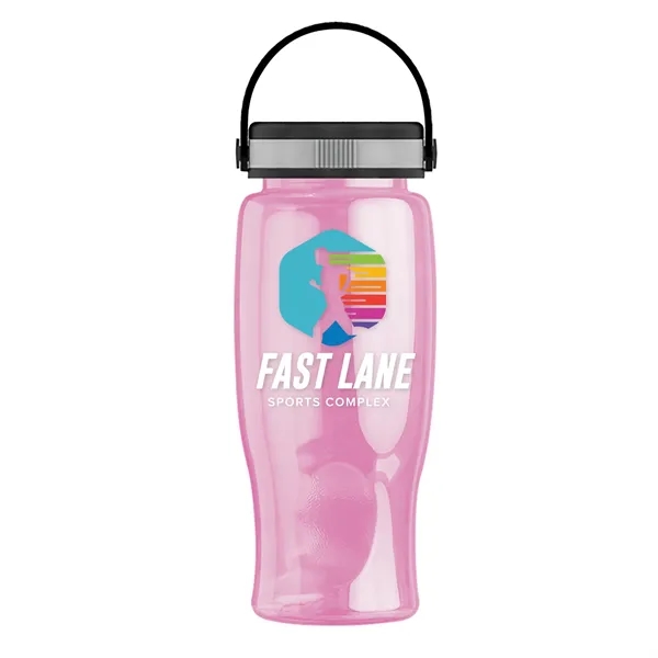 Translucent Pink color option for Garyline® Poly+ Bottle With Grip Lid   27 Oz.