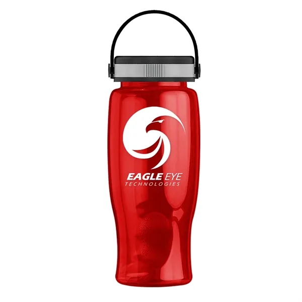 Translucent Red color option for Garyline® Poly+ Bottle With Grip Lid   27 Oz.