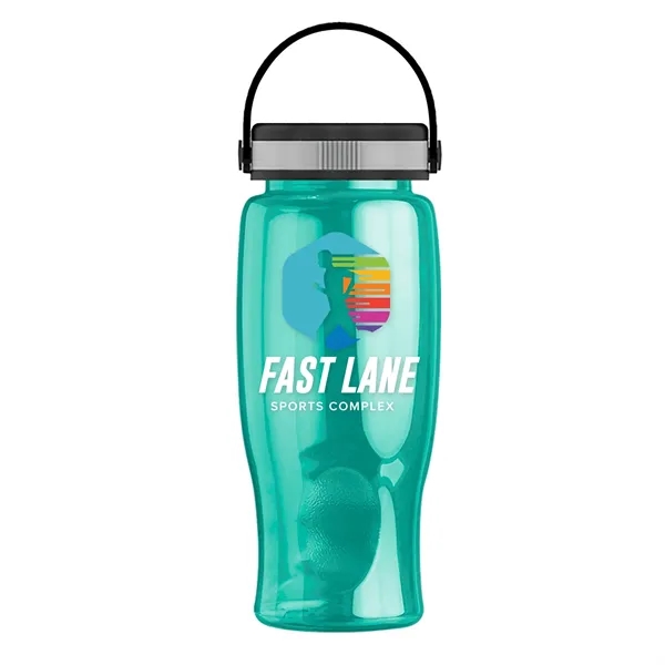 Translucent Teal color option for Garyline® Poly+ Bottle With Grip Lid   27 Oz.