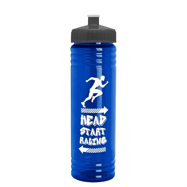 Translucent Blue color option for Garyline® Slim Fit Rpet Bottle With Push Pull Lid   24 Oz.