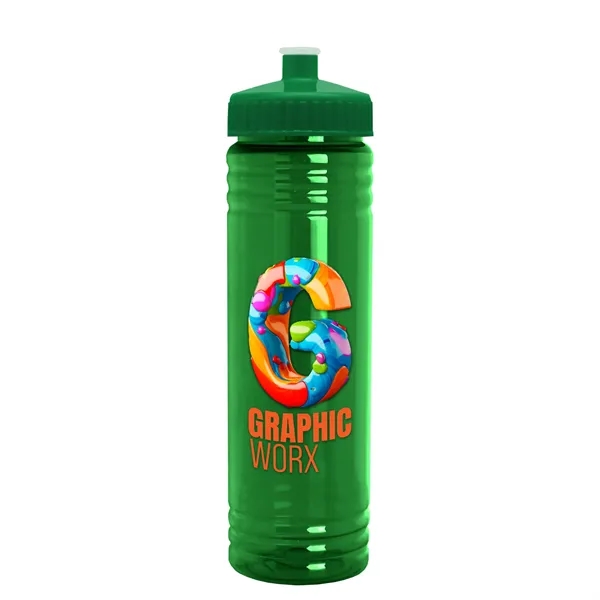 Translucent Green color option for Garyline® Slim Fit Rpet Bottle With Push Pull Lid   24 Oz.