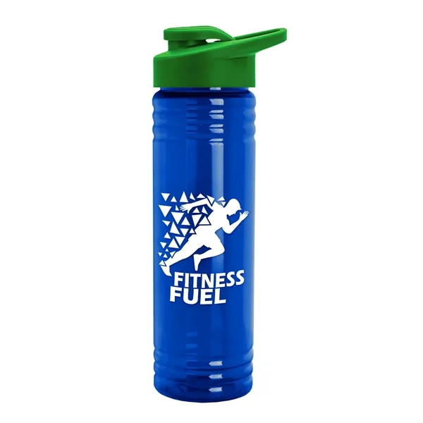 Translucent Blue color option for Garyline® Slim Fit Rpet Bottle With Drink Thru Lid   24 Oz.