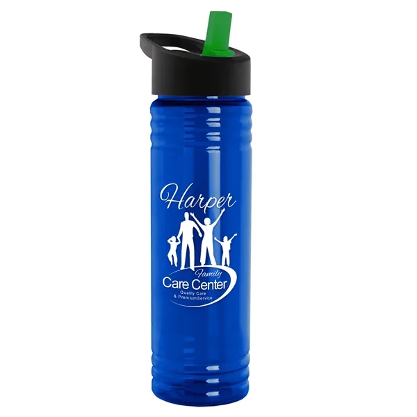 Translucent Blue color option for Garyline® Slim Fit Rpet Bottle With Flip Straw Lid   24 Oz.