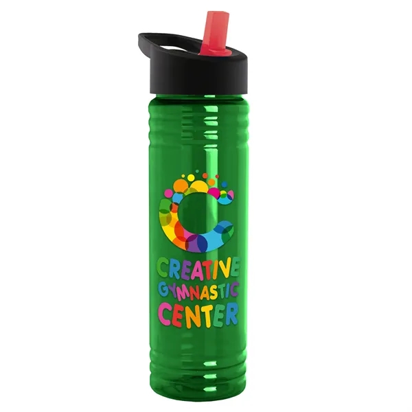 Translucent Green color option for Garyline® Slim Fit Rpet Bottle With Flip Straw Lid   24 Oz.