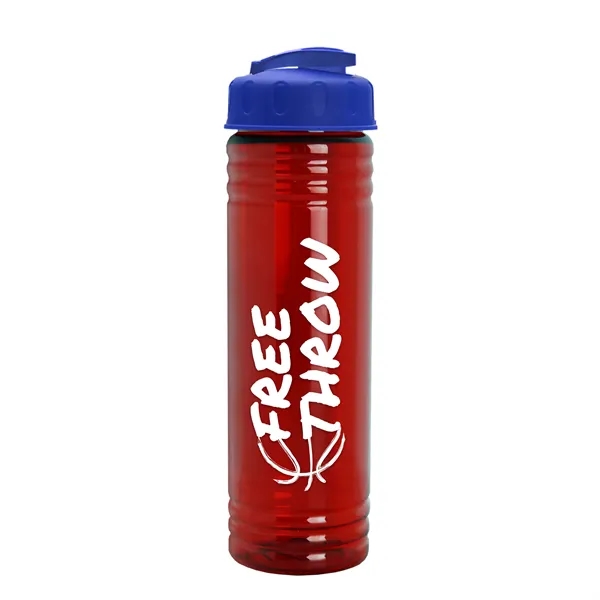 Translucent Red color option for Garyline® Slim Fit Rpet Bottle With Flip Top Lid   24 Oz.