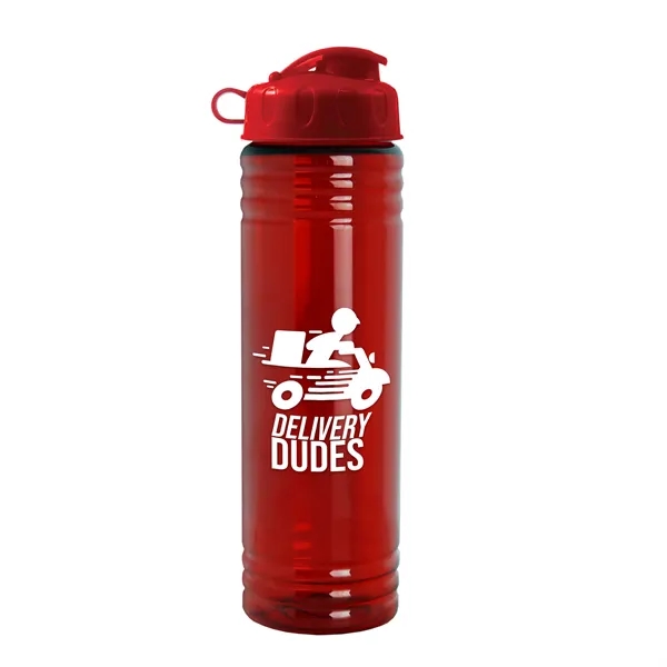Translucent Red color option for Garyline® Slim Fit Rpet Bottle With Flip Lid   24 Oz.