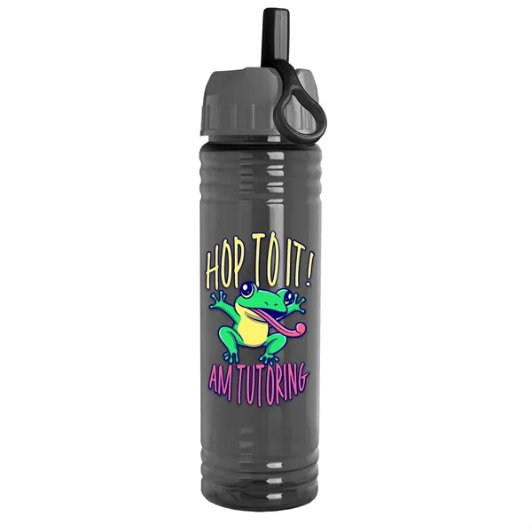 Smoke color option for Garyline® Slim Fit Rpet Bottle With Ring Straw Lid   24 Oz.