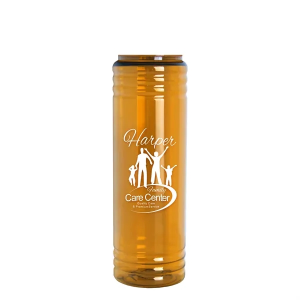 Translucent Orange color option for Garyline® Slim Fit Rpet Bottle With Ring Straw Lid   24 Oz.