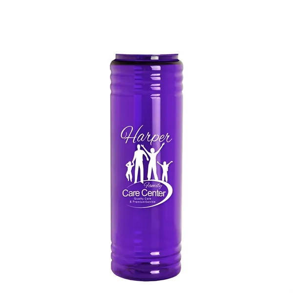 Translucent Violet color option for Garyline® Slim Fit Rpet Bottle With Ring Straw Lid   24 Oz.