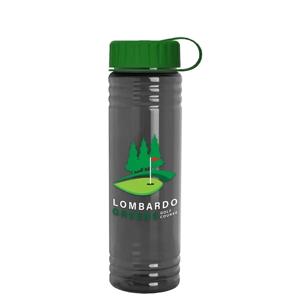 Smoke color option for Garyline® Slim Fit Rpet Bottle With Tethered Lid   24 Oz.