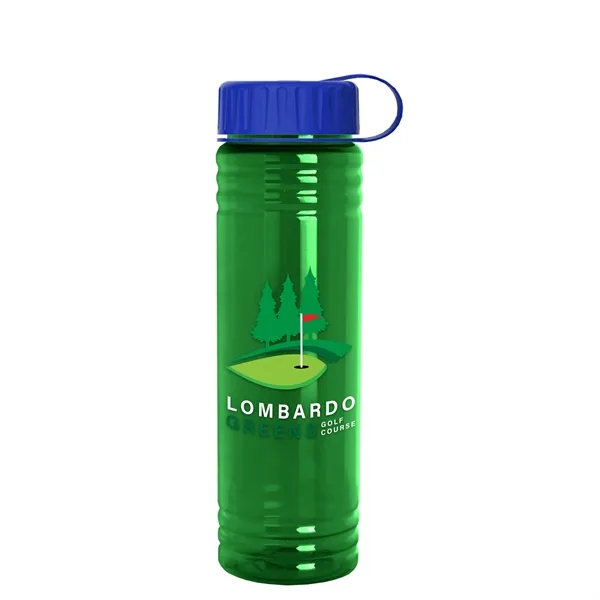 Translucent Green color option for Garyline® Slim Fit Rpet Bottle With Tethered Lid   24 Oz.