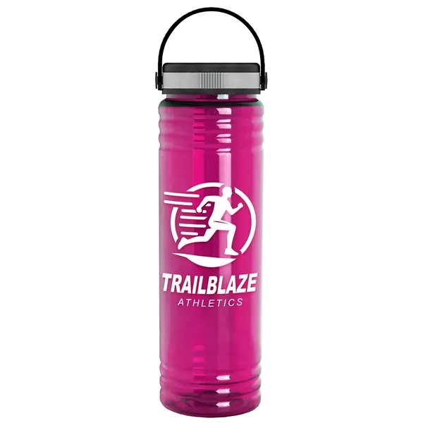 Translucent Hot Pink color option for Garyline® Slim Fit Rpet Bottle With Grip Lid   24 Oz.