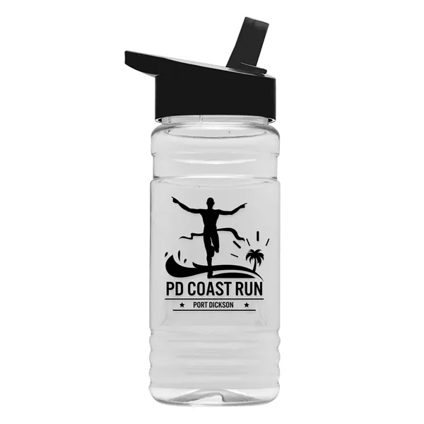 Black color option for Garyline® Clear Bottle With Flip Straw Lid   20 Oz.