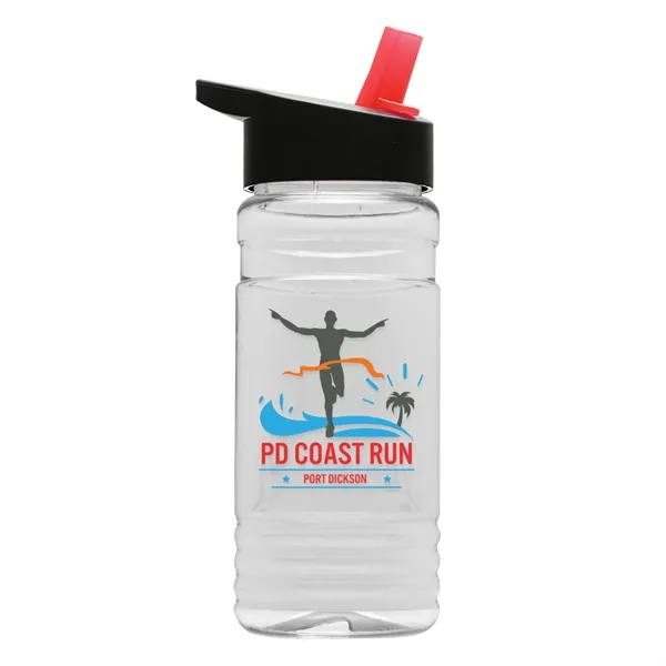 Black/Red color option for Garyline® Clear Bottle With Flip Straw Lid   20 Oz.