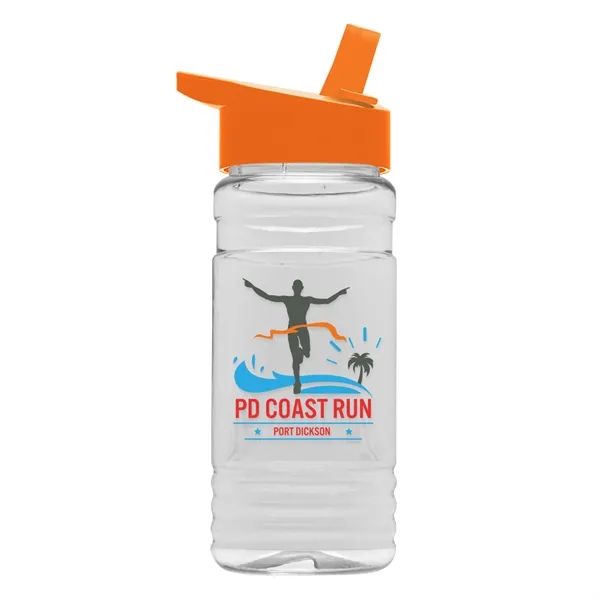 Orange color option for Garyline® Clear Bottle With Flip Straw Lid   20 Oz.